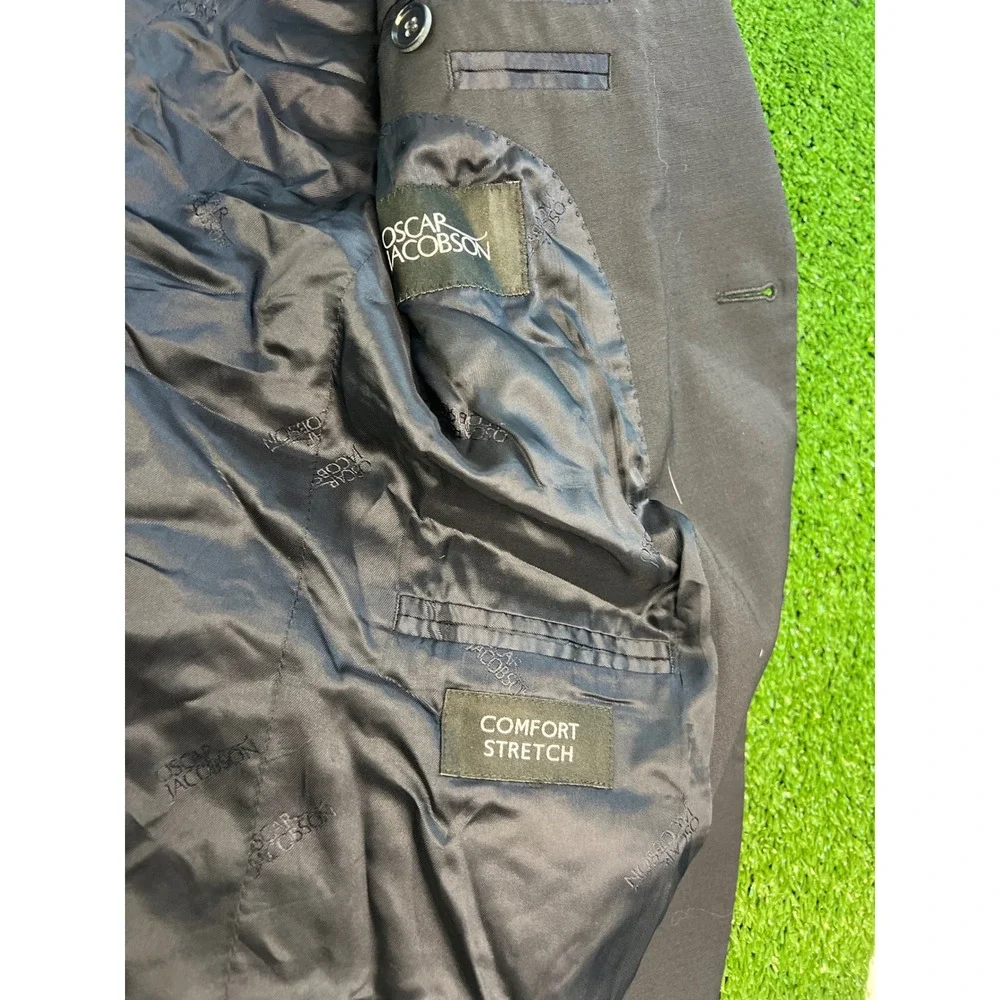 Oscar Jacobson Blazer Jacket Fit 48‎ Navy Blue Sports Crest Button Preppy Party